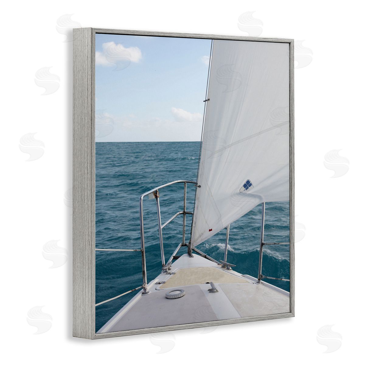 Susan Bryant Ship Bow View Gray Framed Giclee Wall Art Print