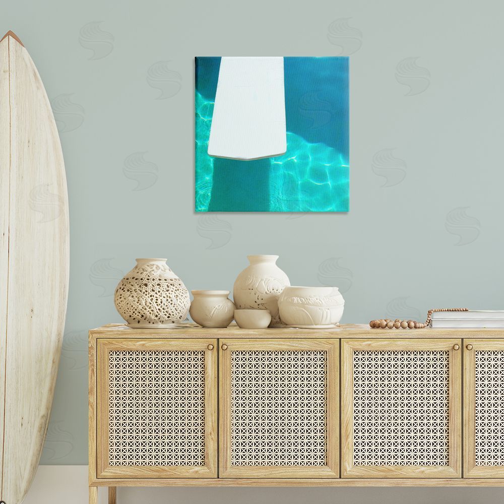 Lisa Hill Saghini Pool Diving Board Canvas Wall Art Print in Room