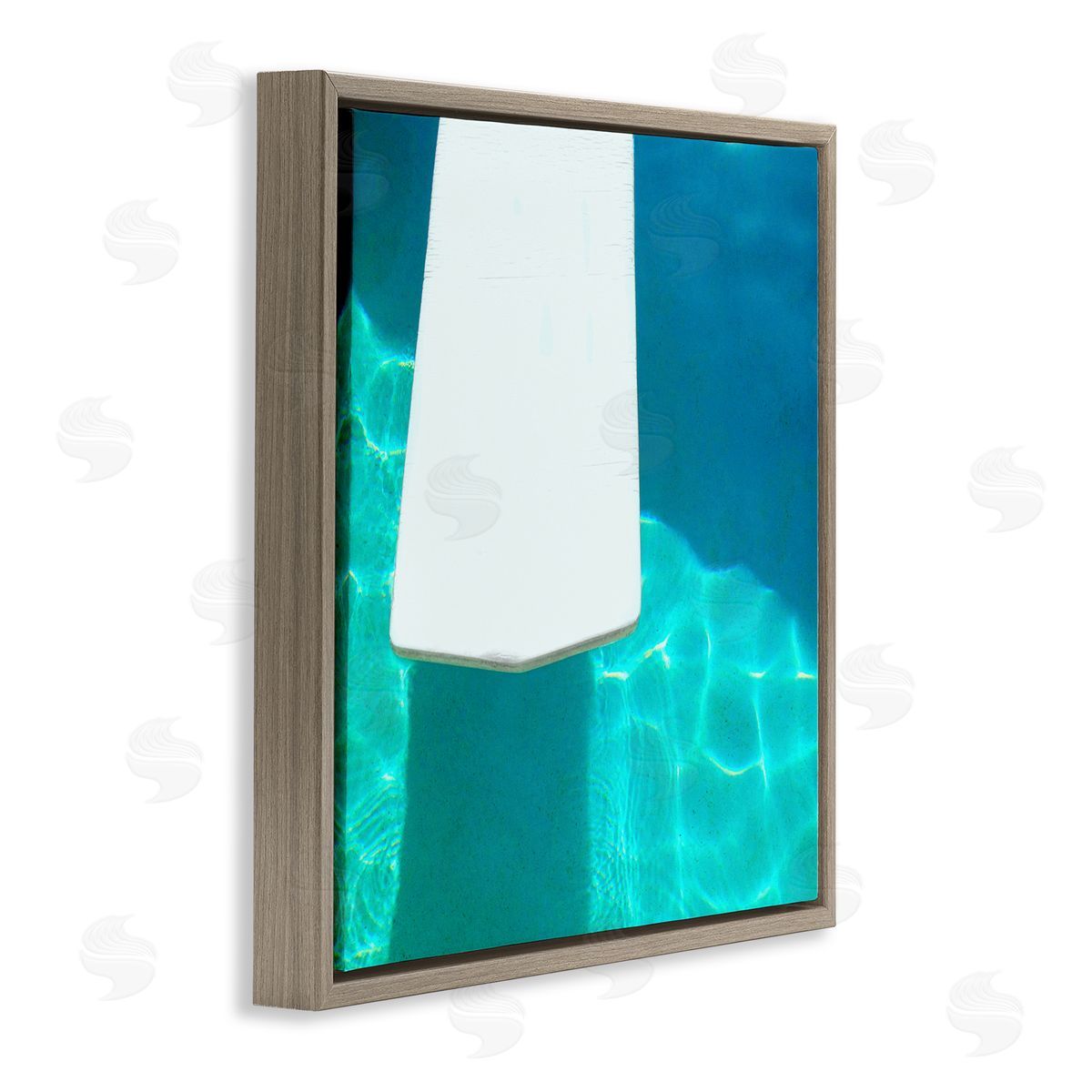 Lisa Hill Saghini Pool Diving Board Brown Floating Frame Canvas Wall Art Print