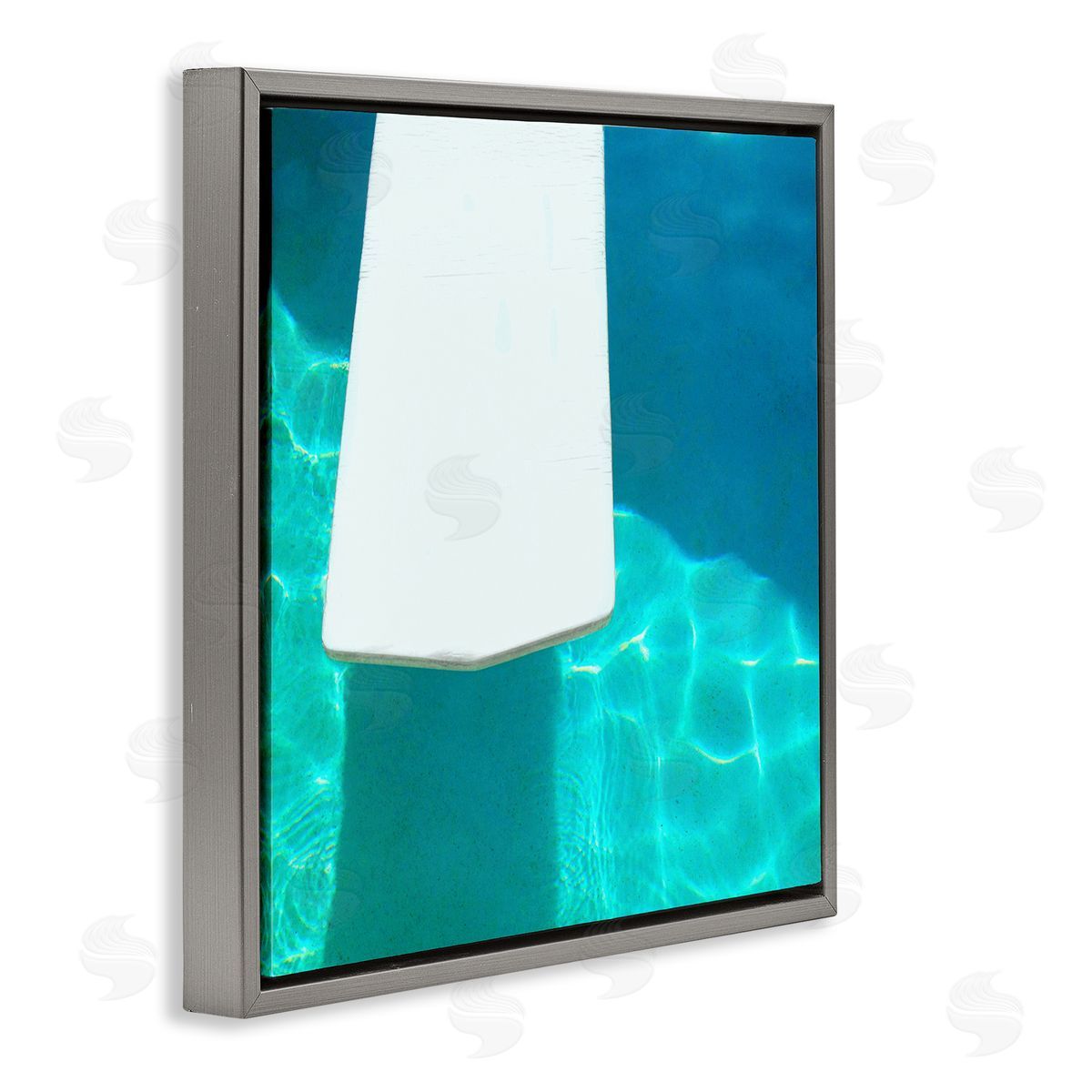 Lisa Hill Saghini Pool Diving Board Gray Floating Frame Canvas Wall Art Print