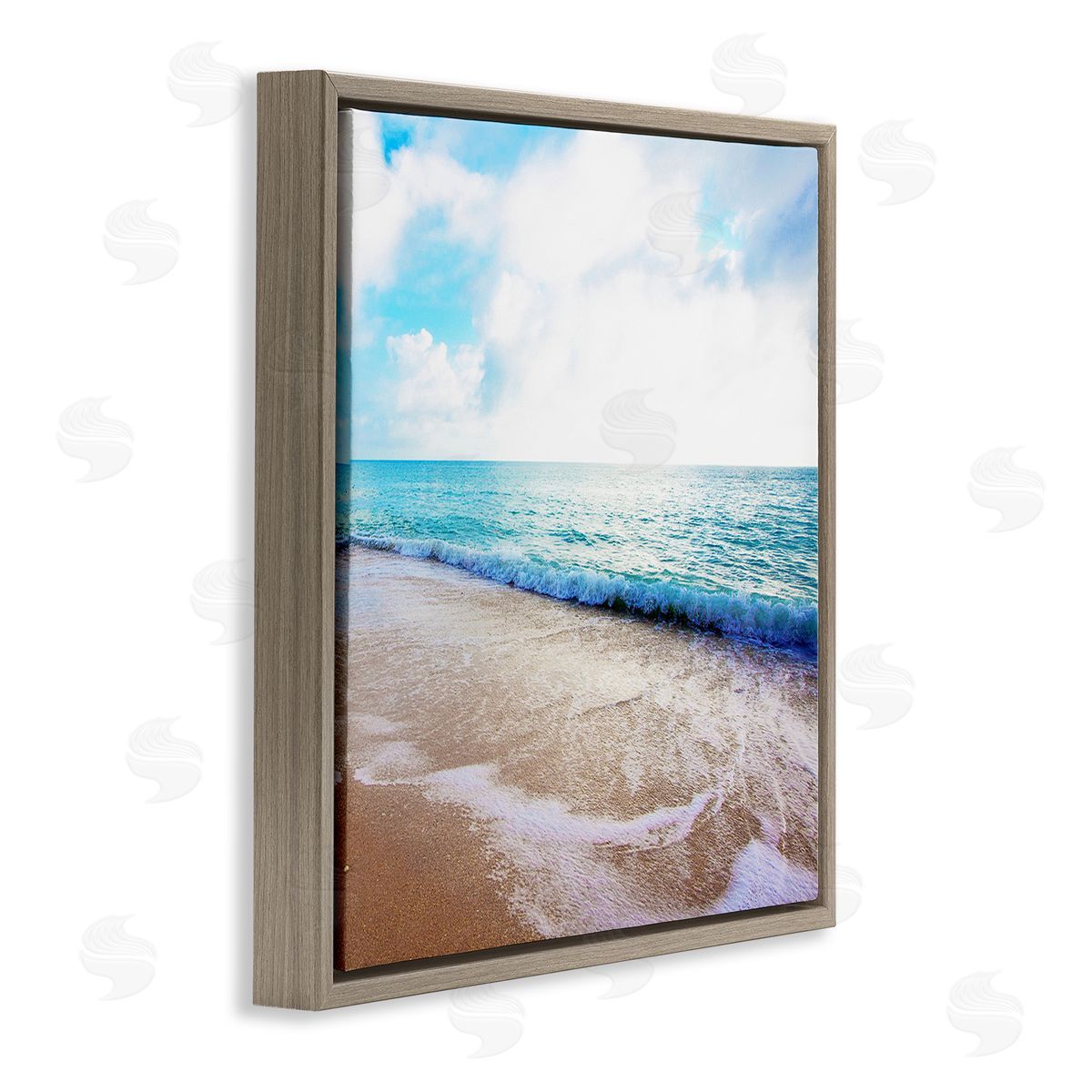 Susan Bryant Billowing Beach Wave Brown Floating Frame Canvas Wall Art Print