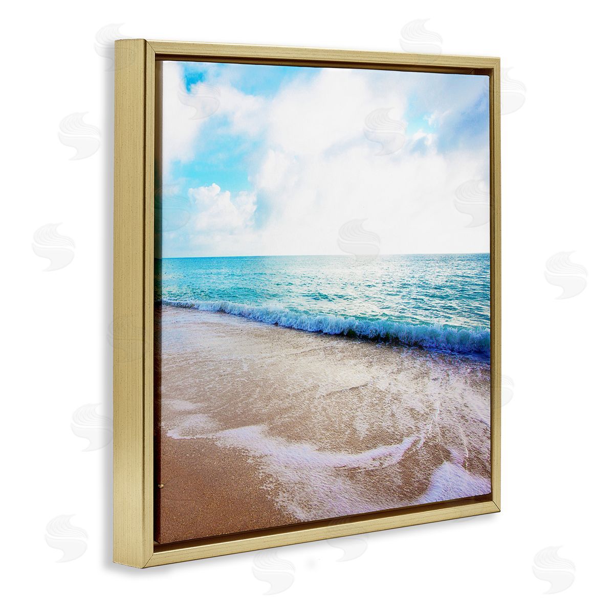Susan Bryant Billowing Beach Wave Gold Floating Frame Canvas Wall Art Print