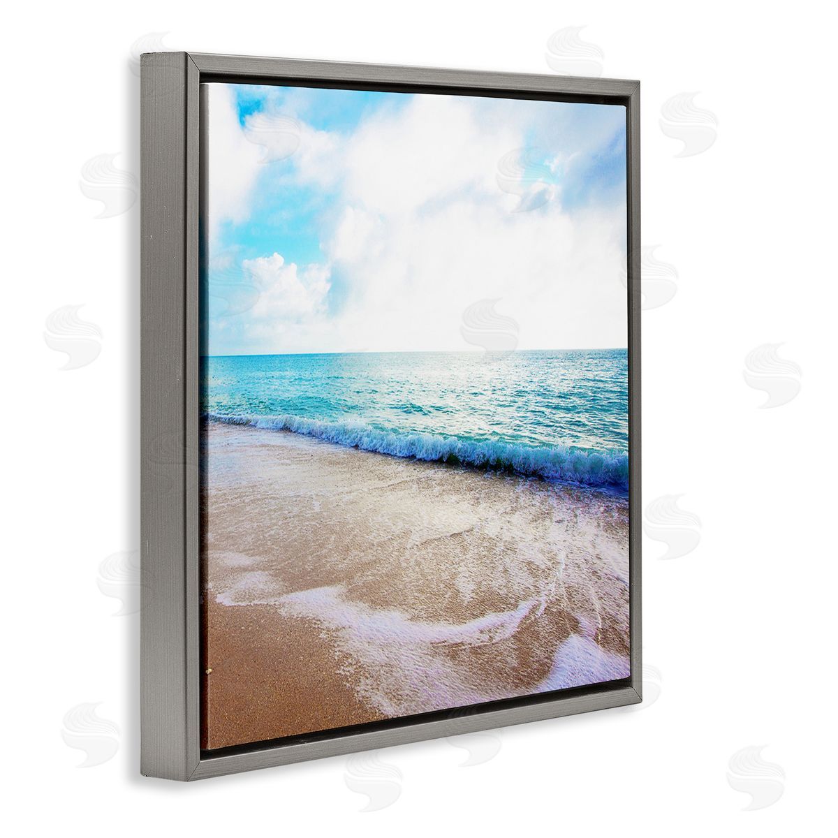 Susan Bryant Billowing Beach Wave Gray Floating Frame Canvas Wall Art Print