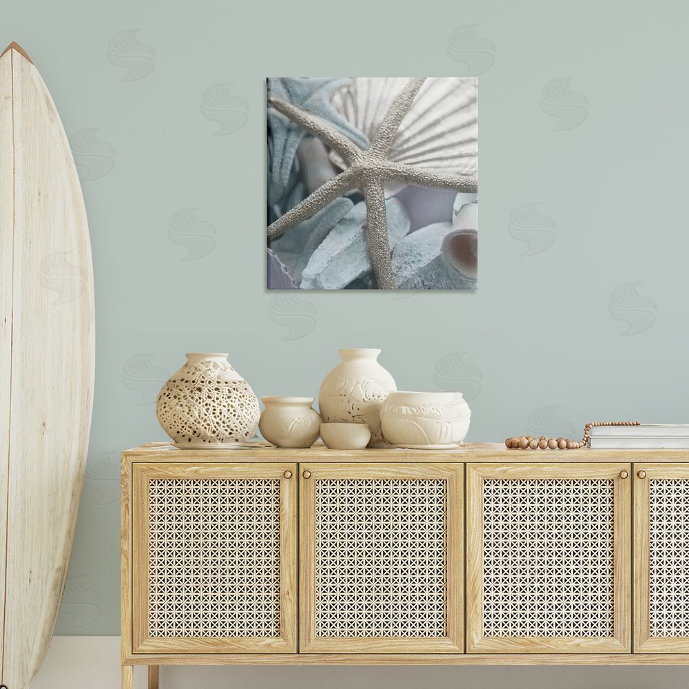Susan Bryant Seashells & Starfish Canvas Wall Art Print in Room