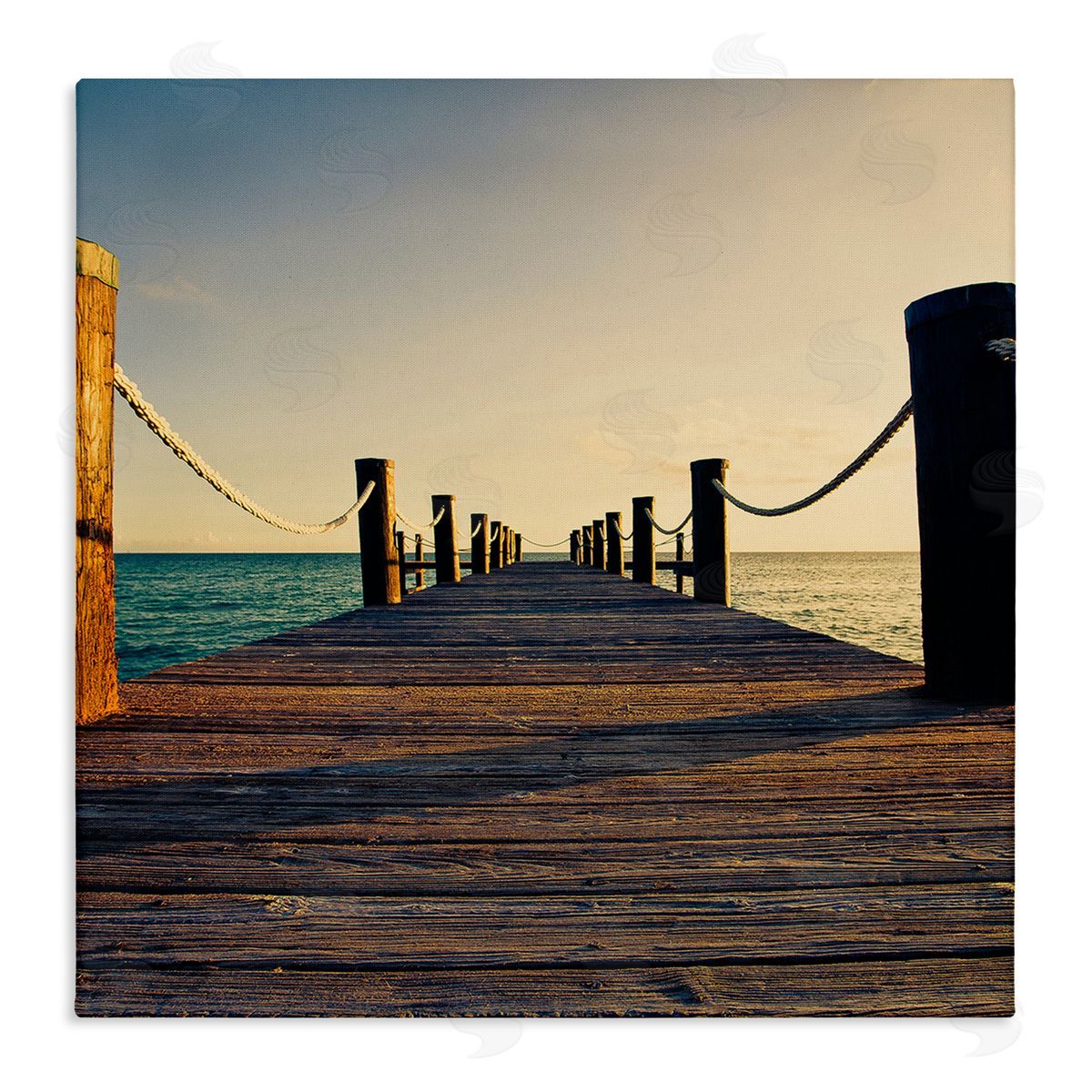 Susan Bryant Coastal Beach Dock Canvas Wall Art Print