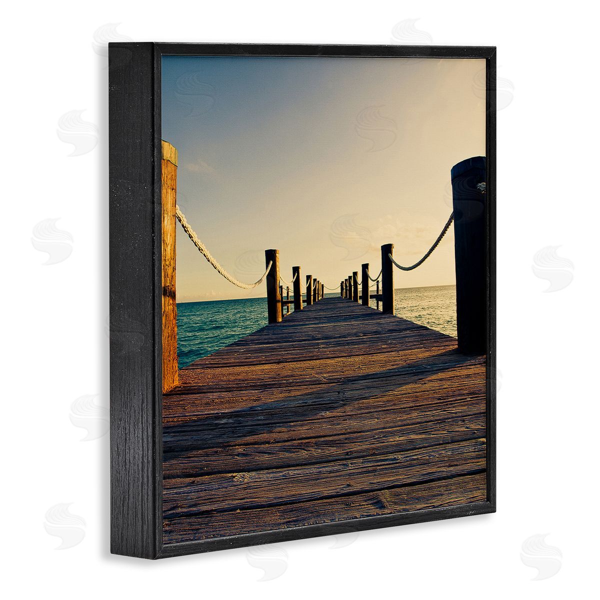 Susan Bryant Coastal Beach Dock Black Framed Giclee Wall Art Print