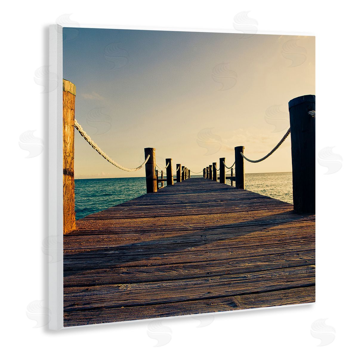 Susan Bryant Coastal Beach Dock Wooden Wall Plaque Art Print