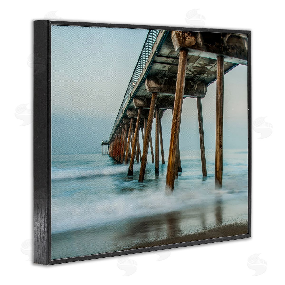 Summer Dock Splashes Black Frame Print Wall Art, Home Decor by Bill Carson Photography