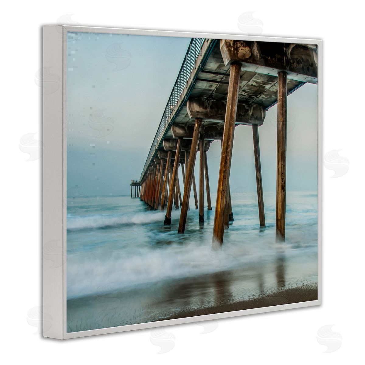 Summer Dock Splashes White Frame Print Wall Art, Home Decor by Bill Carson Photography