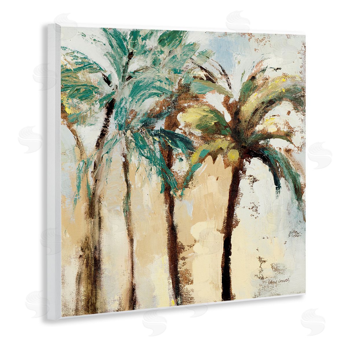 Rustic Brushed Palm Trees Wood Plaque Wall Art, Home Decor by Lanie Loreth