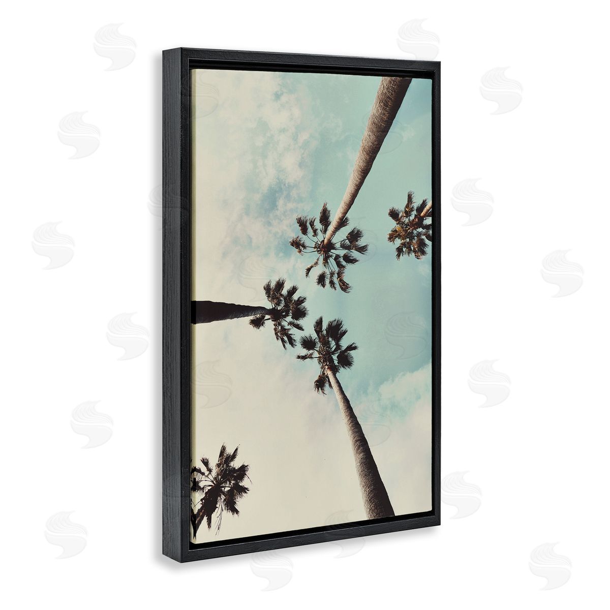 Centric Tropical Palms Black Floating Frame Canvas Wall Art, Home Decor by Wil Stewart