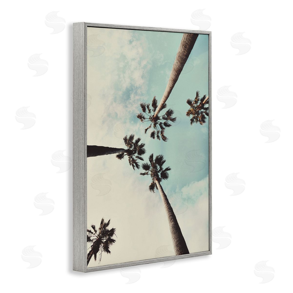 Centric Tropical Palms Grey Frame Print Wall Art, Home Decor by Wil Stewart