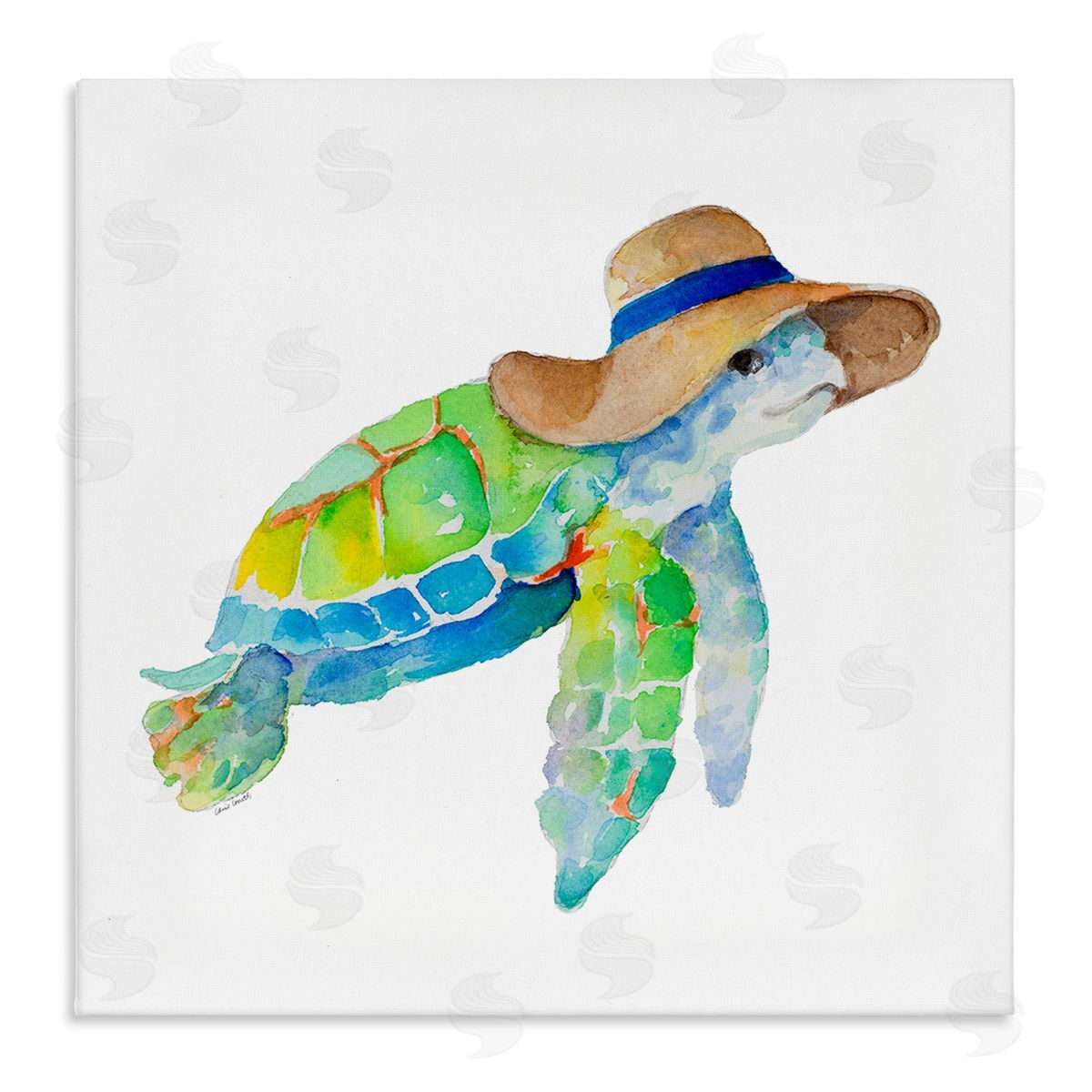 Beach Ready Turtle Canvas Wall Art, Home Decor by Lanie Loreth
