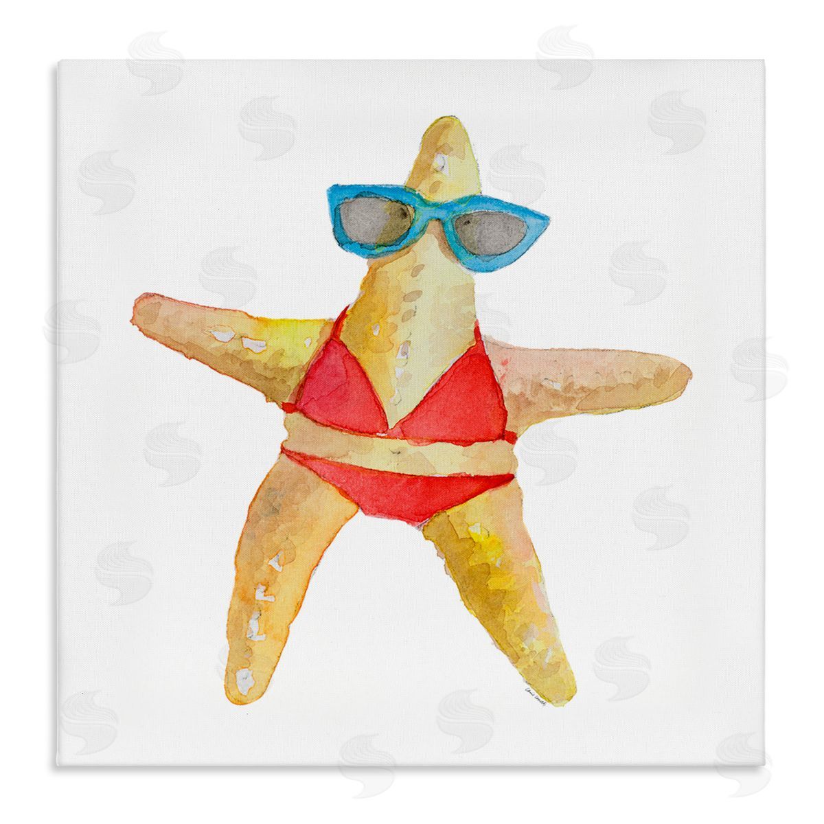 Fun Swimsuit Starfish Canvas Wall Art, Home Decor by Lanie Loreth
