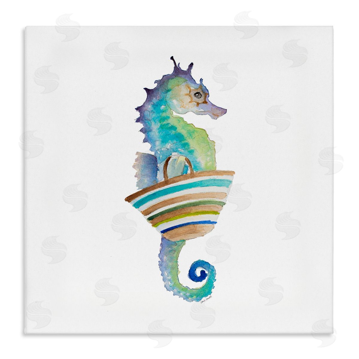 Summer Ready Seahorse Canvas Wall Art, Home Decor by Lanie Loreth