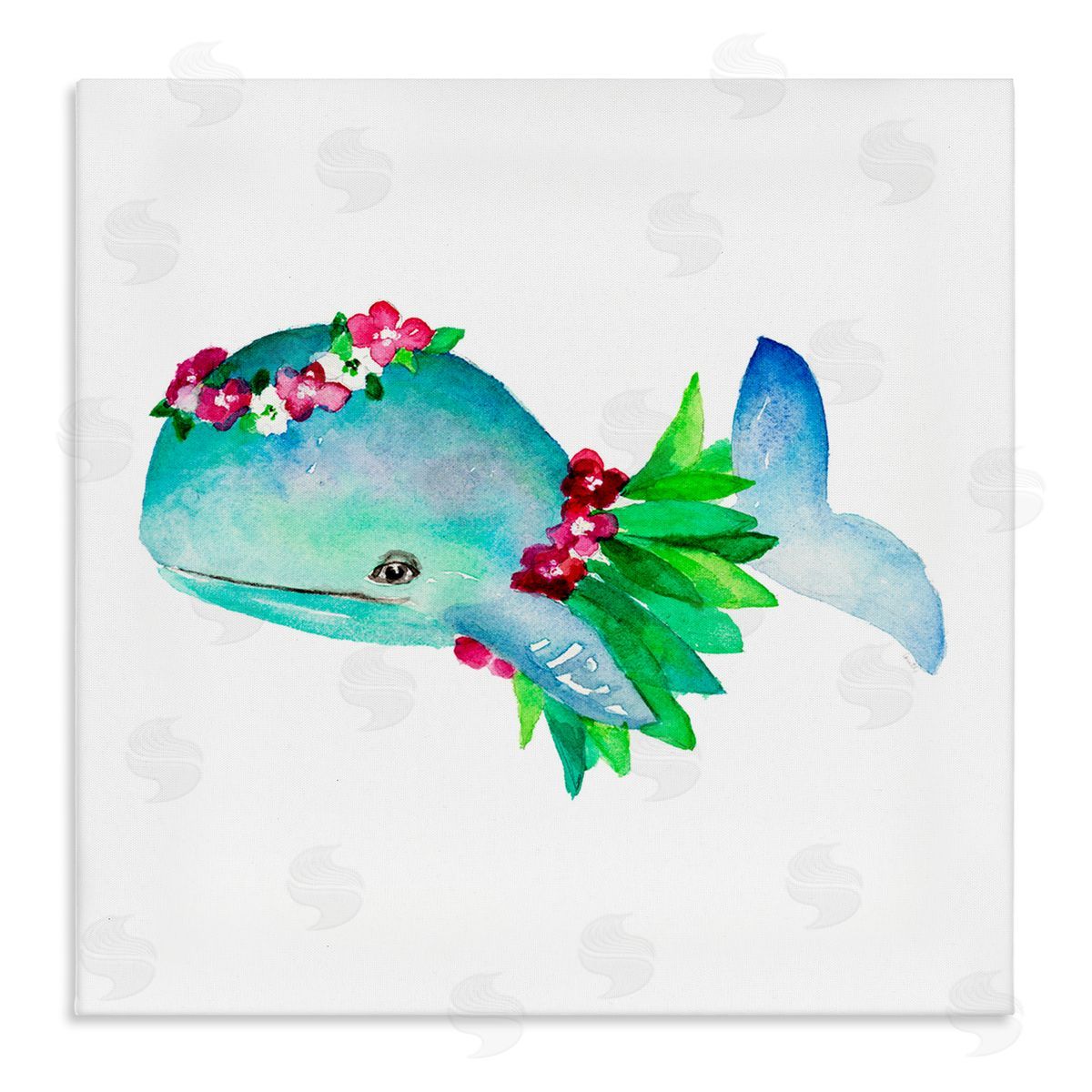 Hula Skirt Whale Canvas Wall Art, Home Decor by Lanie Loreth