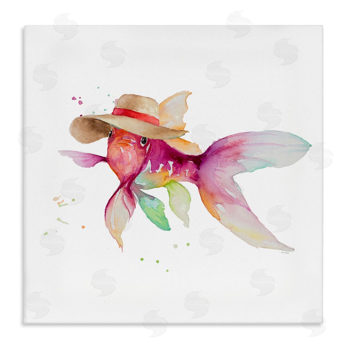 Beach Fish Watercolor Canvas Wall Art, Home Decor by Lanie Loreth