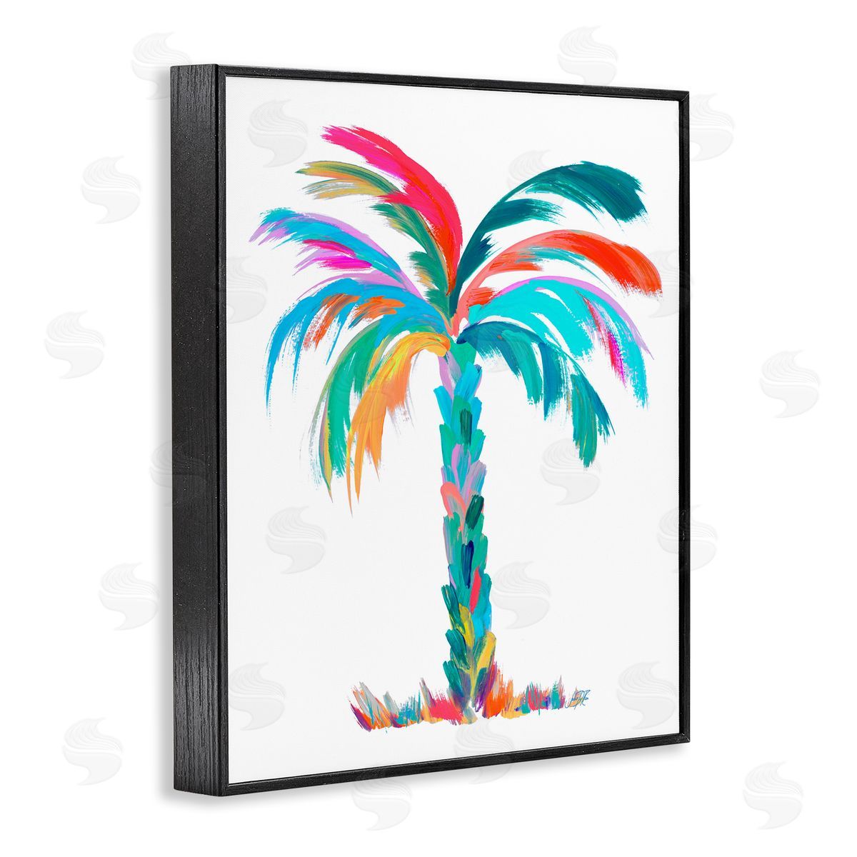 Vivid Palm Tree Black Frame Print Wall Art, Home Decor by Julie DeRice