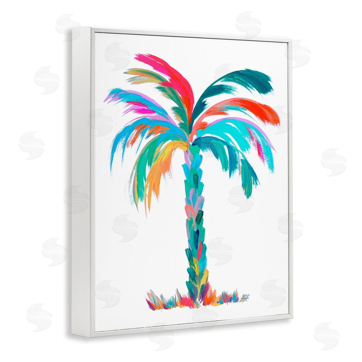 Vivid Palm Tree White Frame Print Wall Art, Home Decor by Julie DeRice