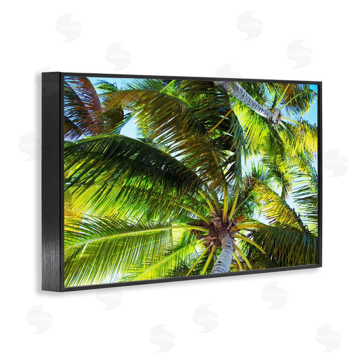 Swaying Palm Leaves Black Frame Print Wall Art, Home Decor by Emily Navas