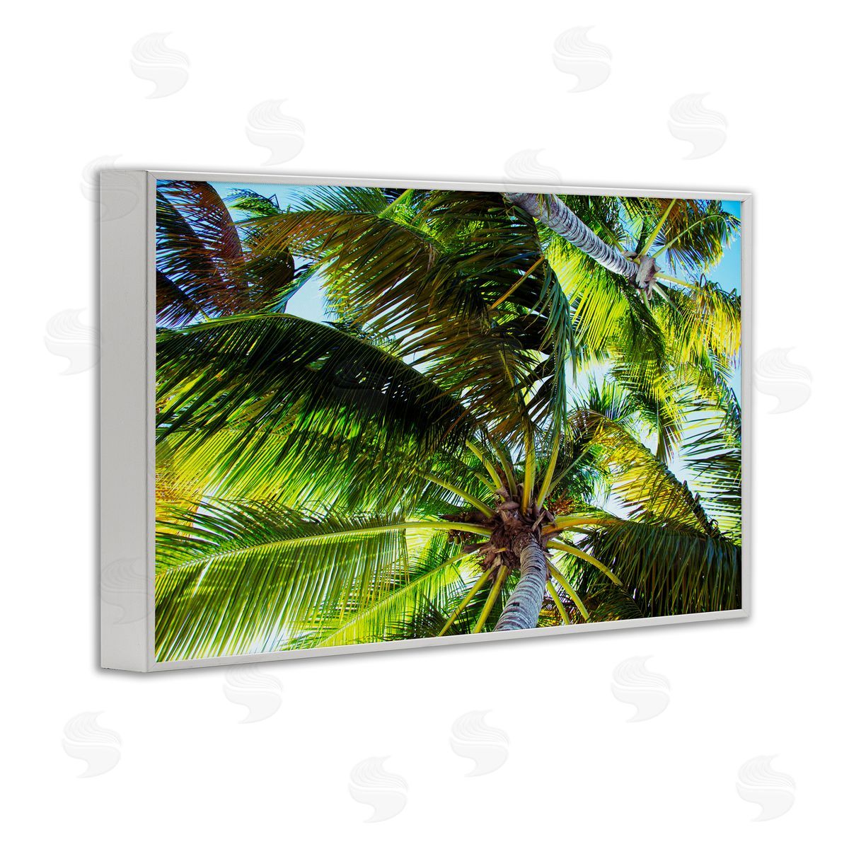 Swaying Palm Leaves White Frame Print Wall Art, Home Decor by Emily Navas