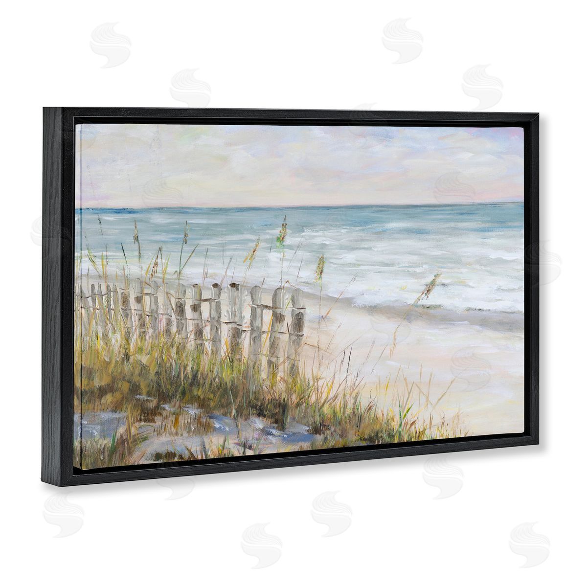 Beach Tide Pools Black Floating Frame Canvas Wall Art, Home Decor by Julie DeRice