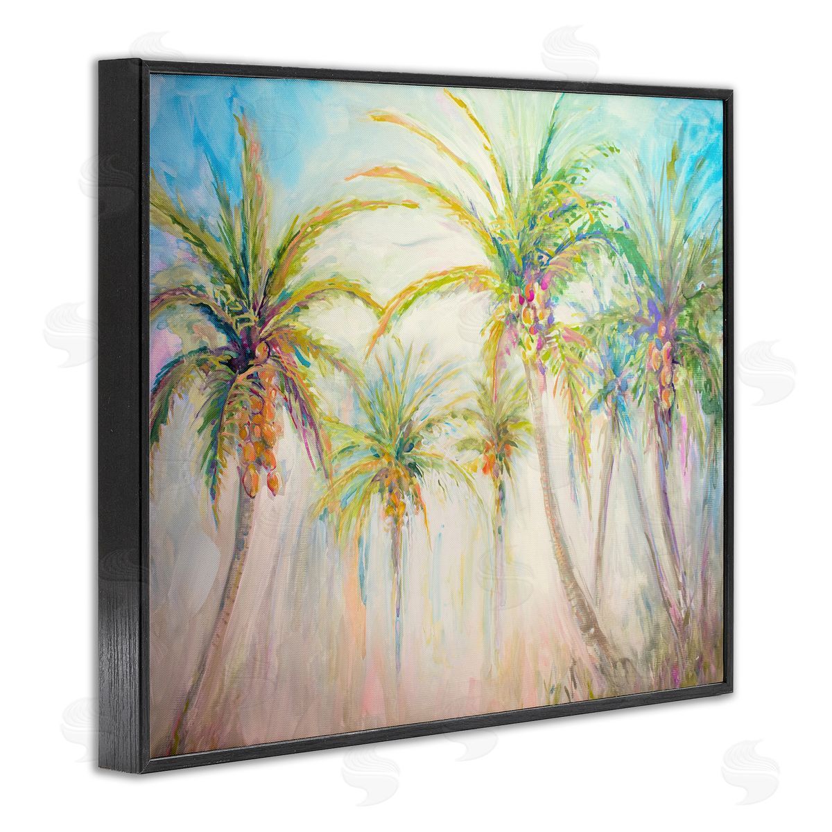 Swaying Palms Abstract Black Frame Print Wall Art, Home Decor by Diannart