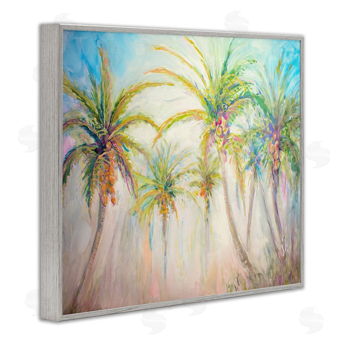 Swaying Palms Abstract Grey Frame Print Wall Art, Home Decor by Diannart