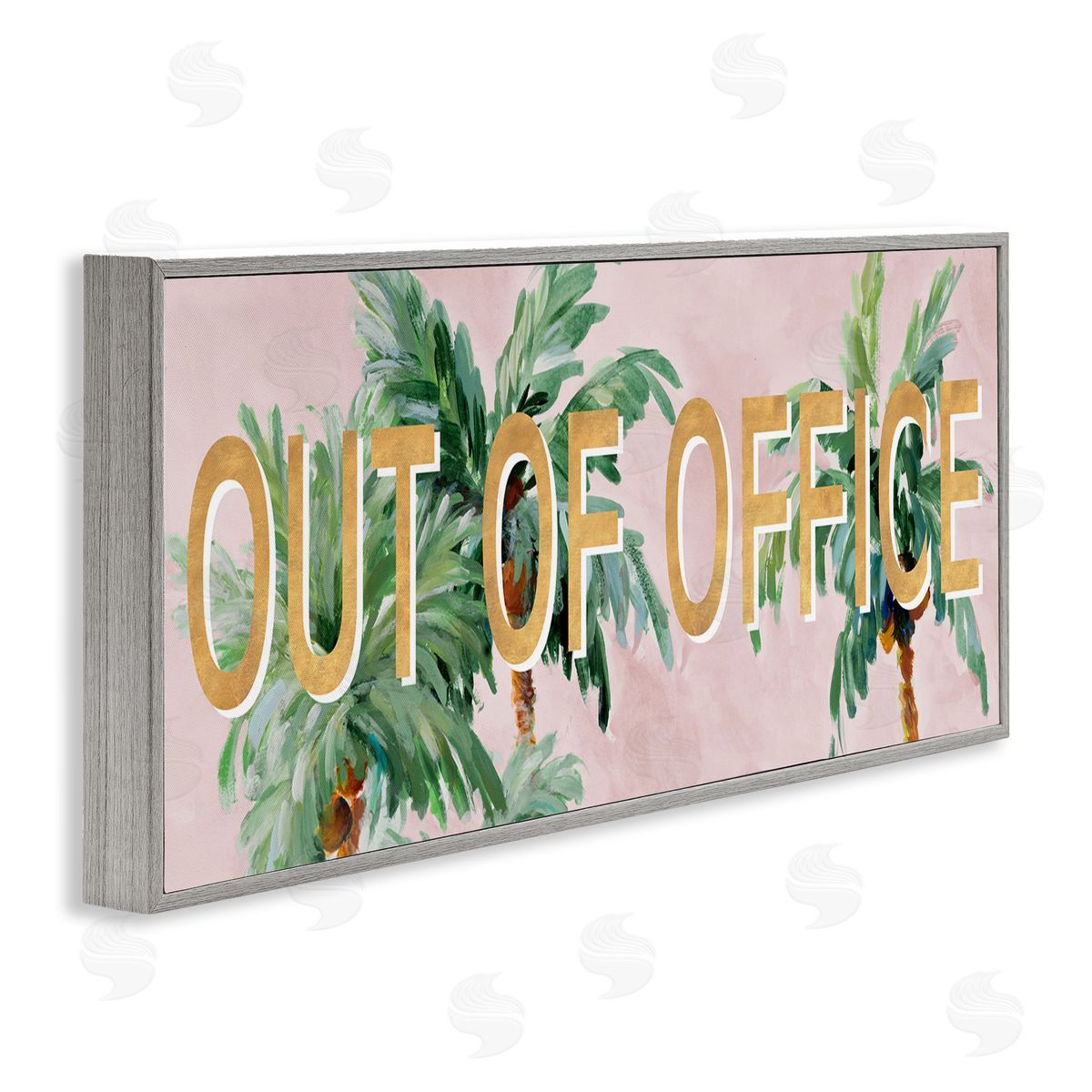 Out Of Office Palms Grey Frame Print Wall Art, Home Decor by Lanie Loreth