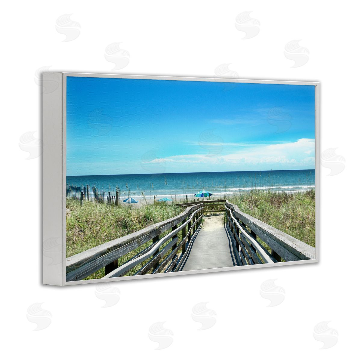 Bridge to Beach View White Frame Print Wall Art, Home Decor by Kelly Donovan