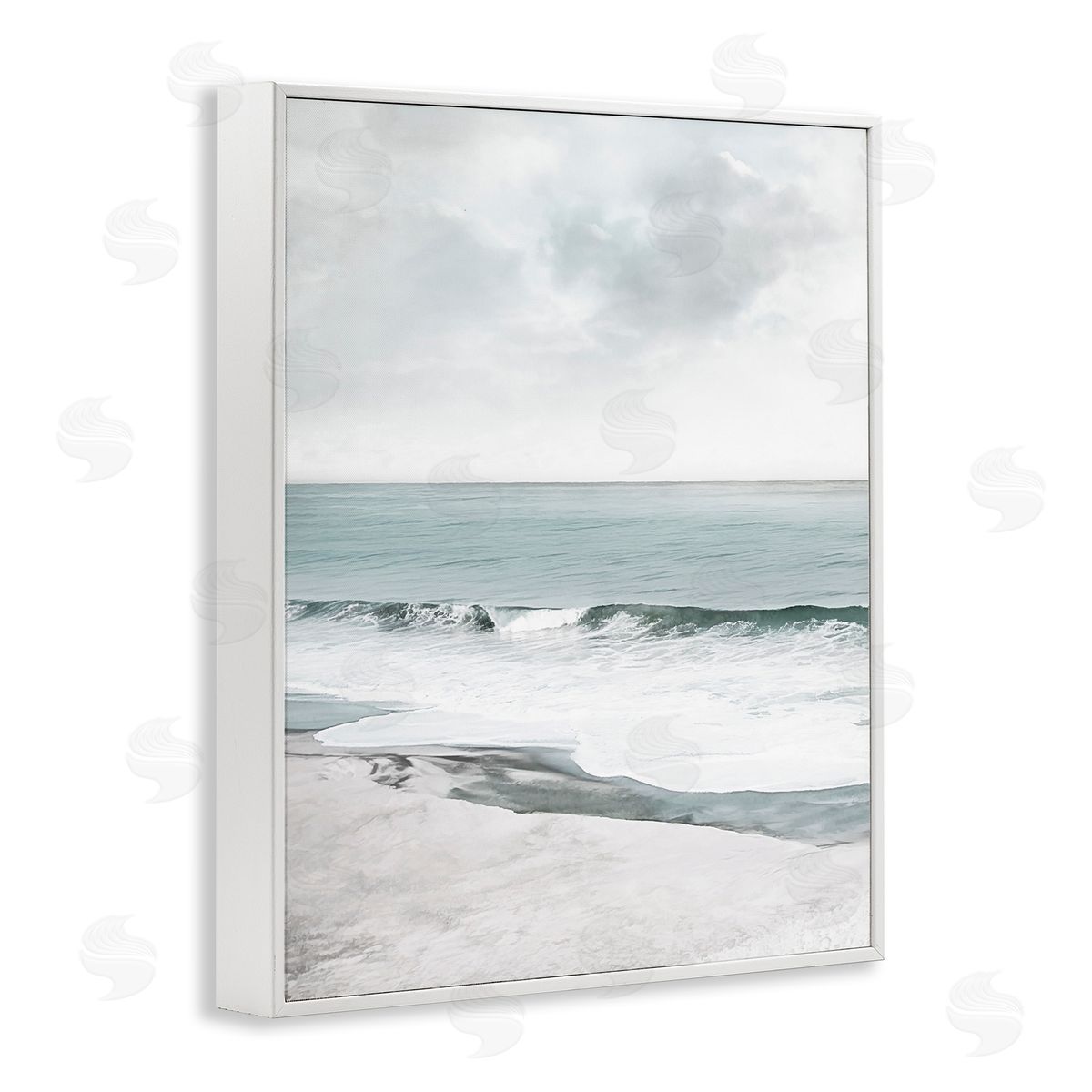 Curling Ocean Waves White Frame Print Wall Art, Home Decor by Mike Calascibetta