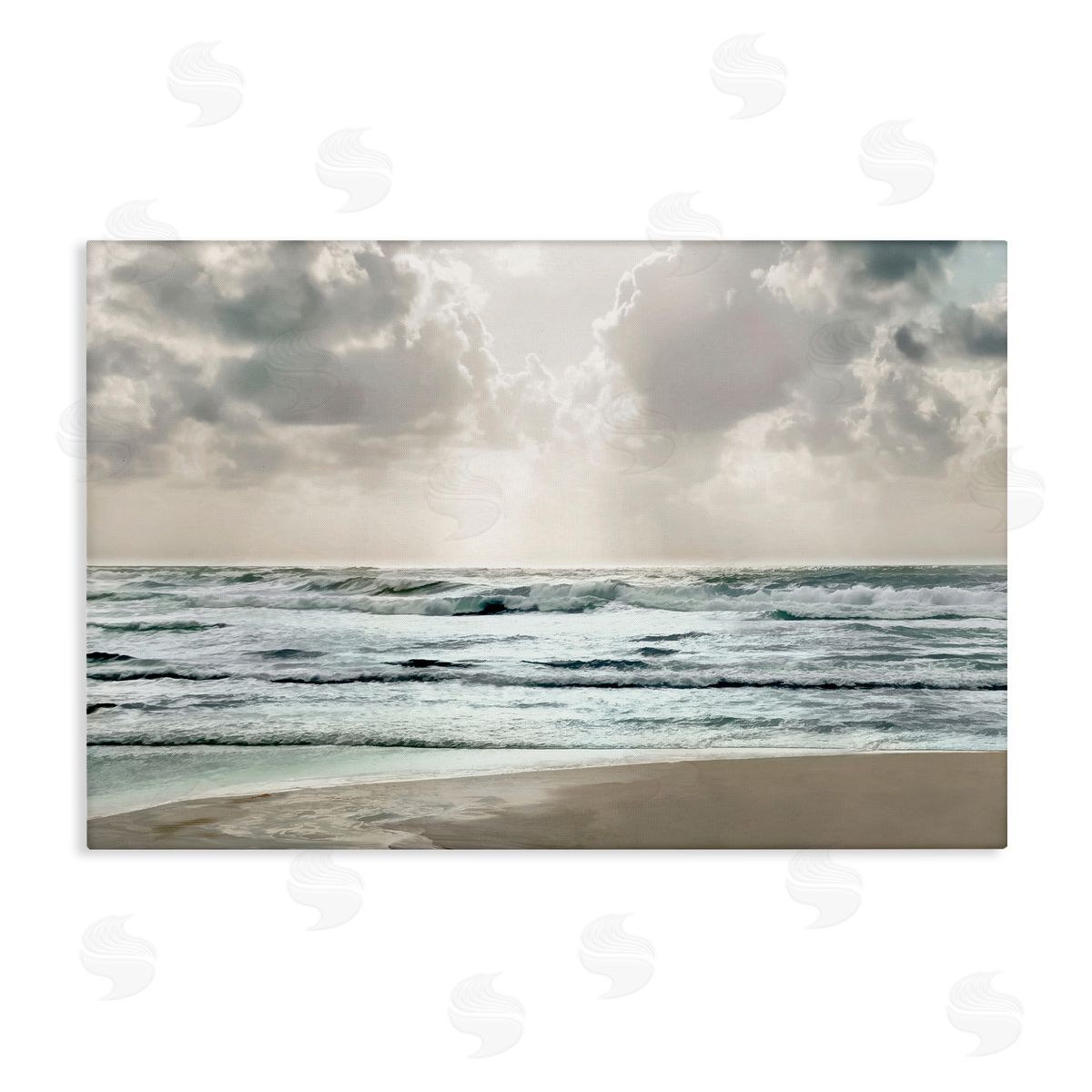 Cloudy Sunlight Beach Canvas Wall Art, Home Decor by Mike Calascibetta