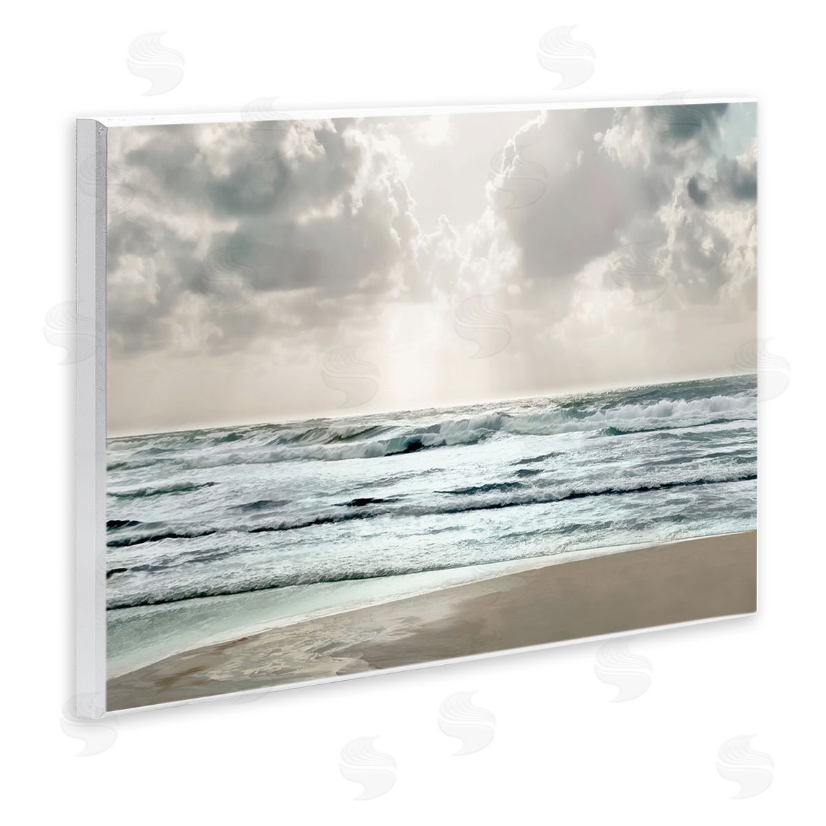Cloudy Sunlight Beach Wood Plaque Wall Art, Home Decor by Mike Calascibetta