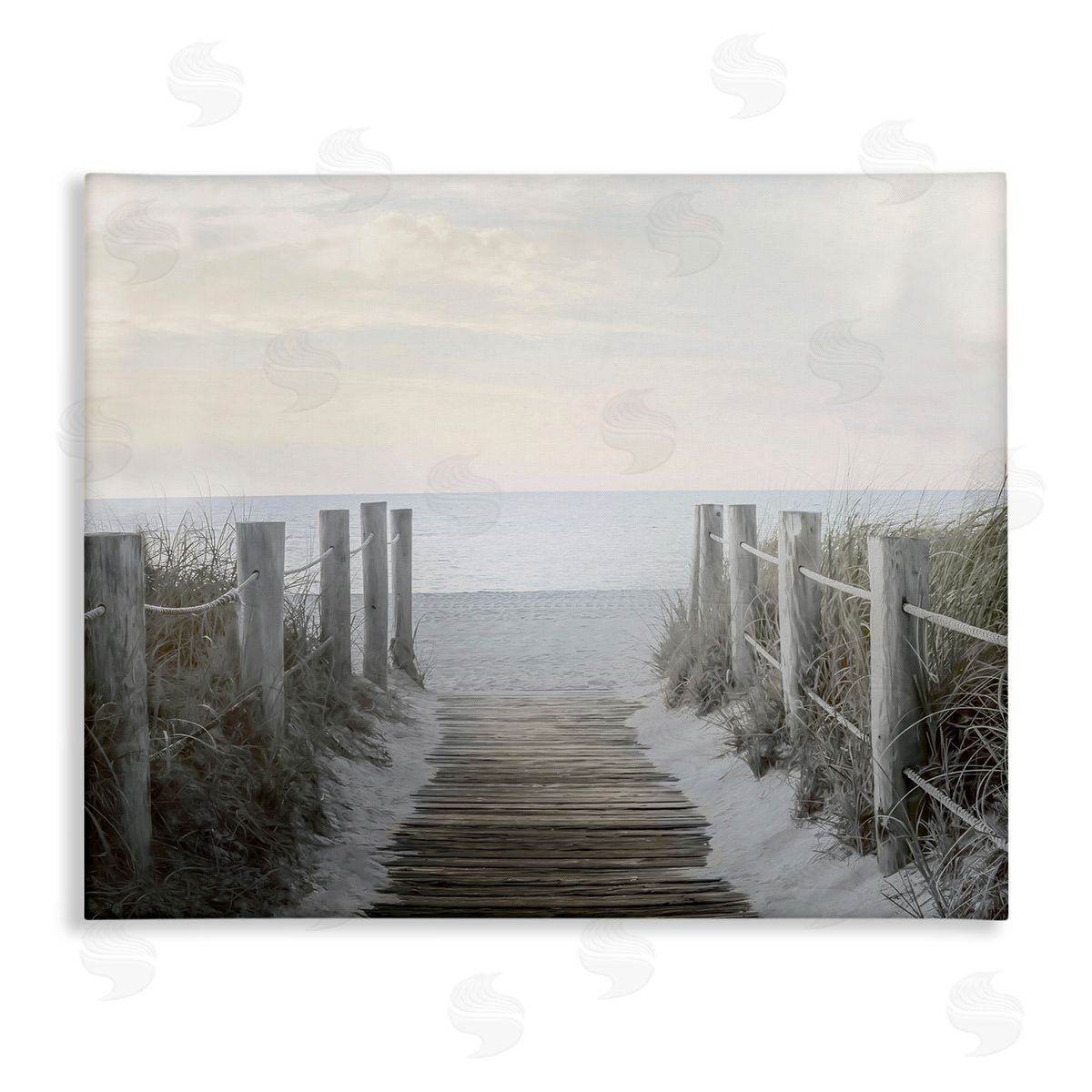 Boardwalk Steps to Beach Canvas Wall Art, Home Decor by Mike Calascibetta