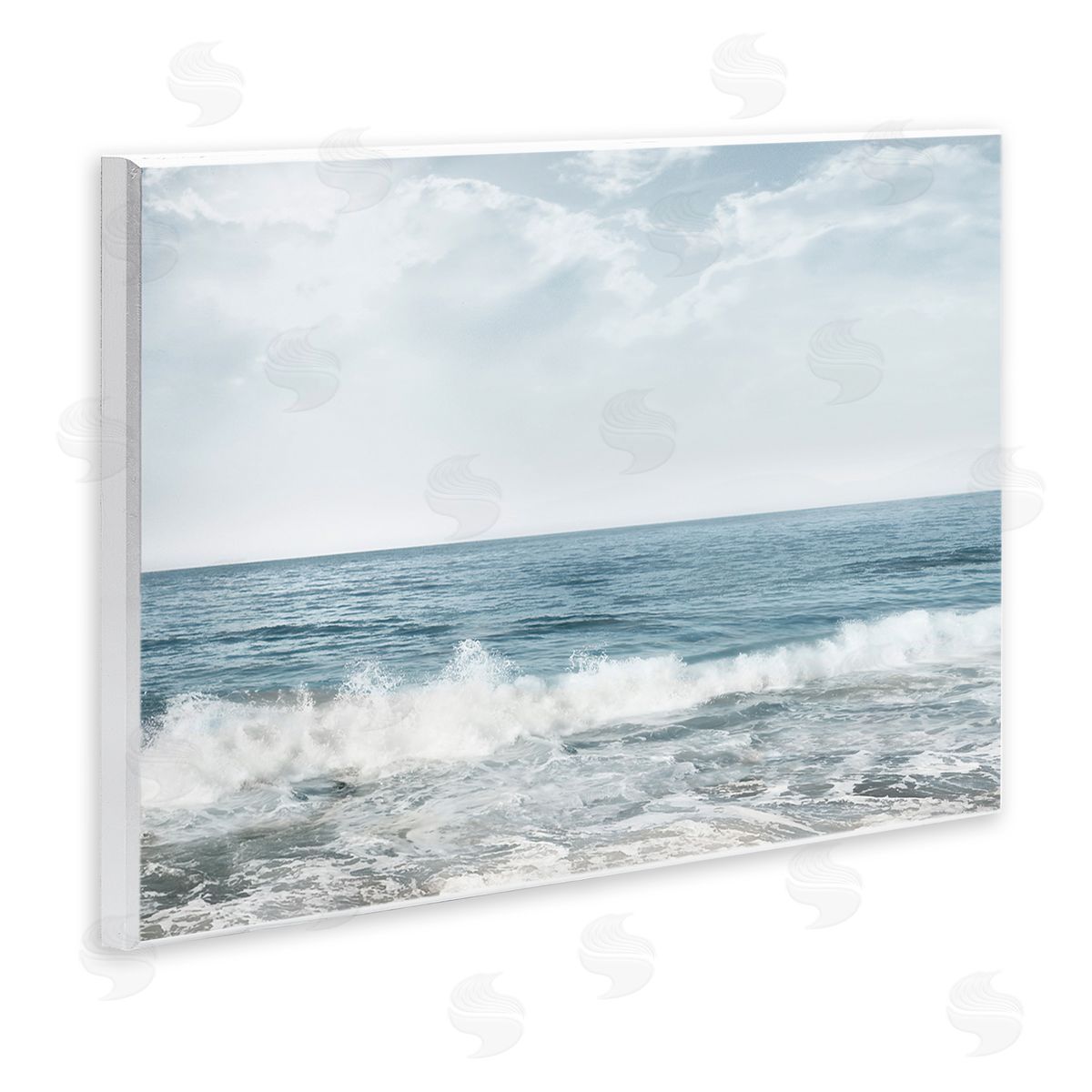 Splashing Waves Beach Wood Plaque Wall Art, Home Decor by Mike Calascibetta