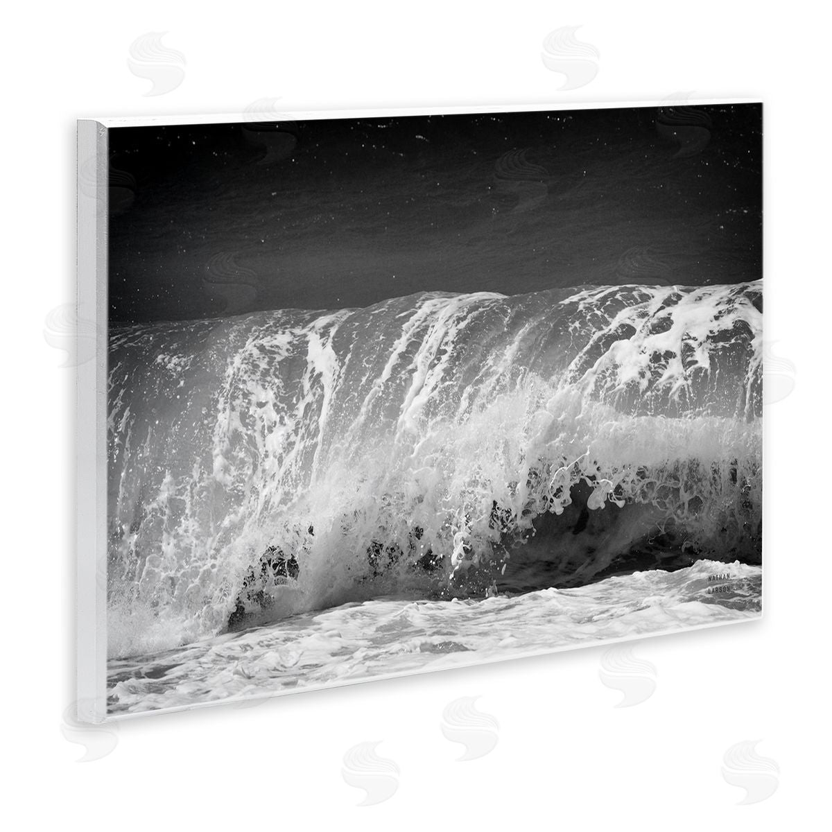 Rolling Waves Night Sky Wood Plaque Wall Art, Home Decor by Nathan Larson