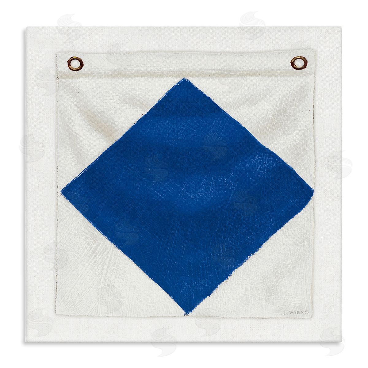 James Wiens Blue & White Nautical Flag Canvas Wall Art Print