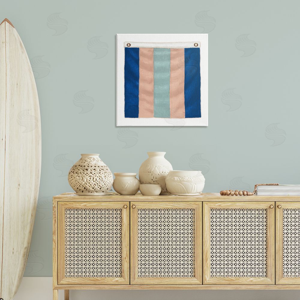 James Wiens Striped Nautical Flag Canvas Wall Art Print in Room