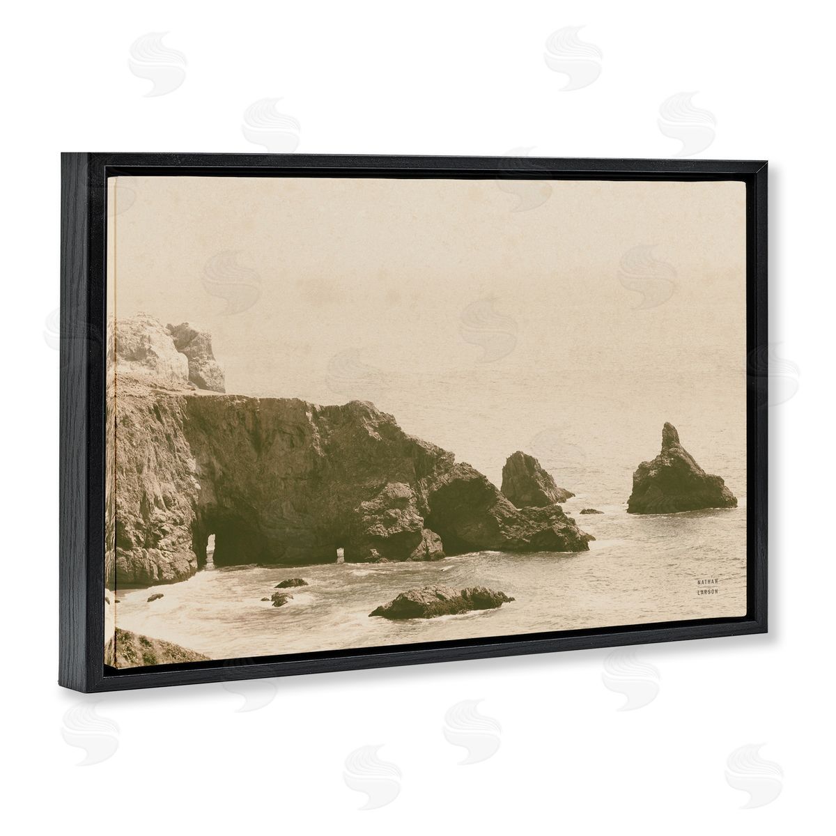 Passing Through Cove Black Floating Frame Canvas Wall Art, Home Decor by Nathan Larson