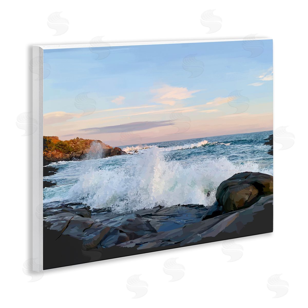 Strong Breaking Waves Wood Plaque Wall Art, Home Decor by Emily Kalina