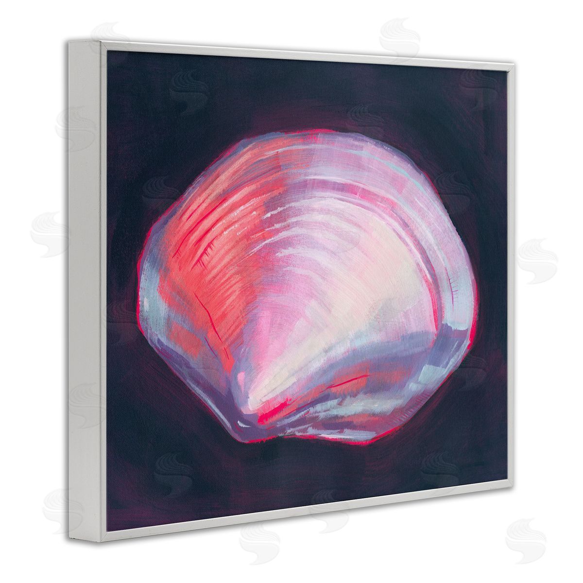 Pink Clam on Black White Frame Print Wall Art, Home Decor by Grace Popp