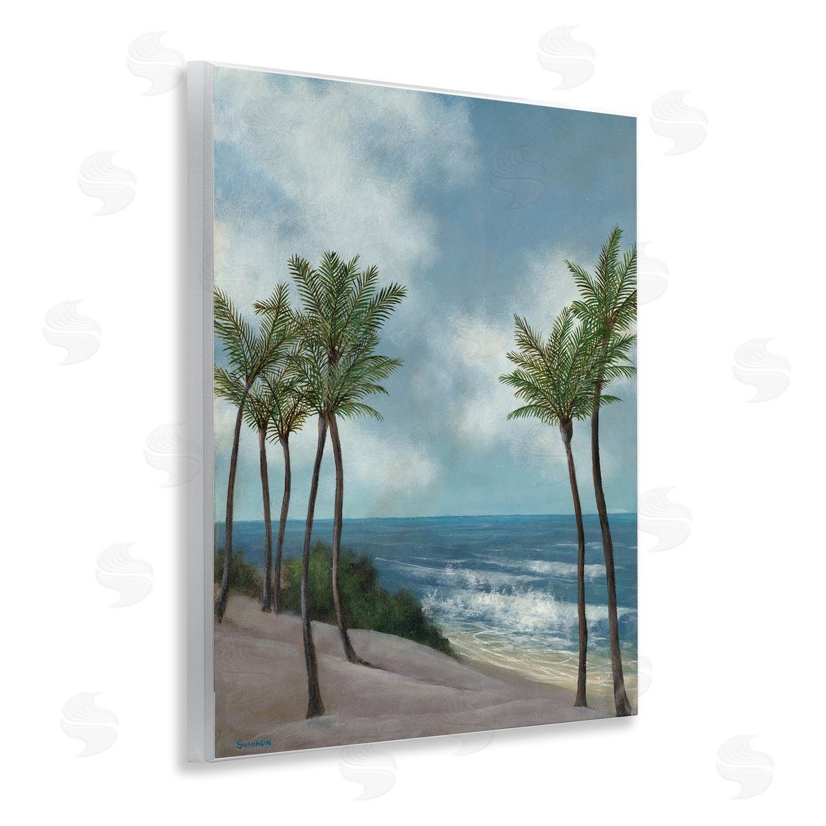 Tropical Crashing Waves Wood Plaque Wall Art, Home Decor by David Swanagin