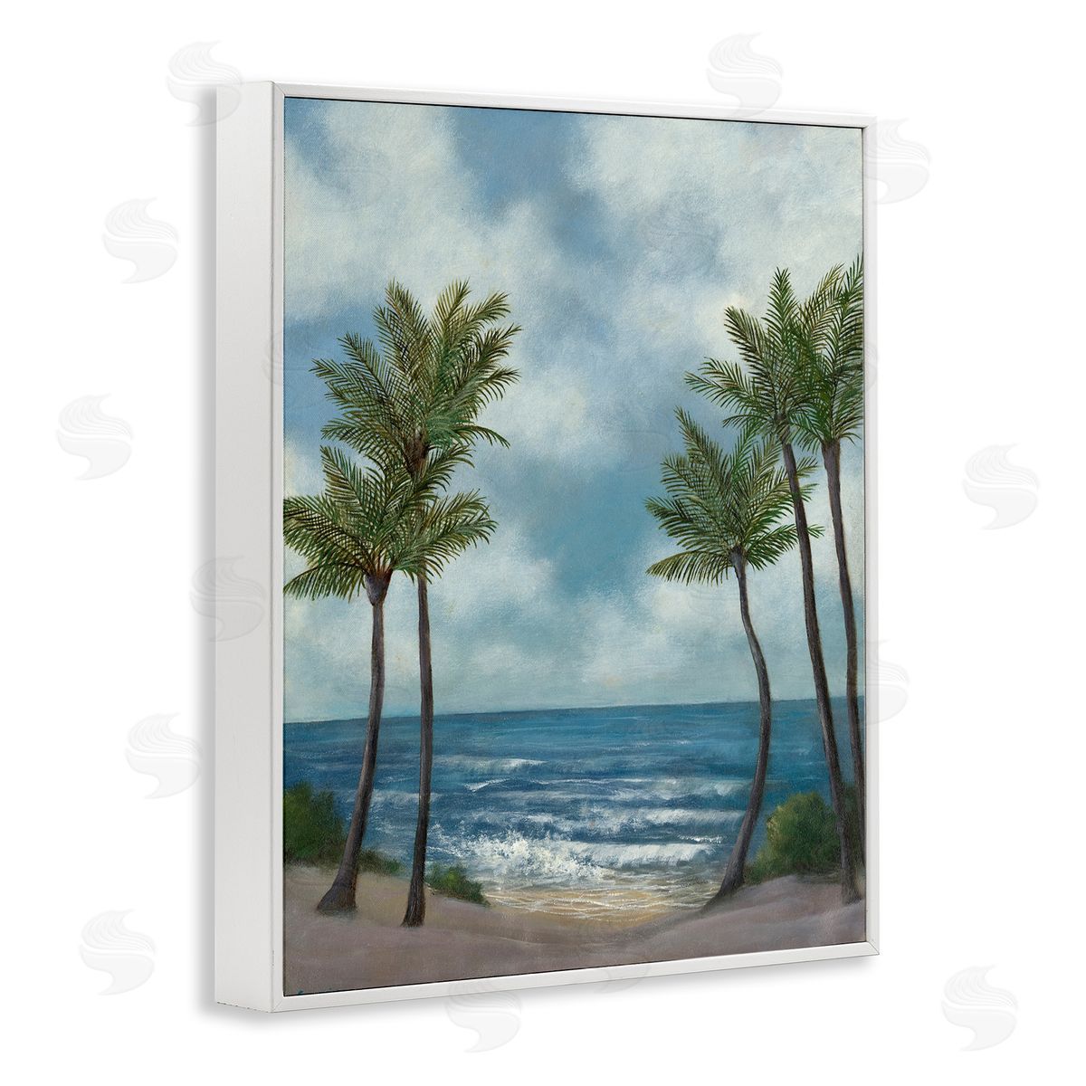 Tropical Breaking Waves White Frame Print Wall Art, Home Decor by David Swanagin