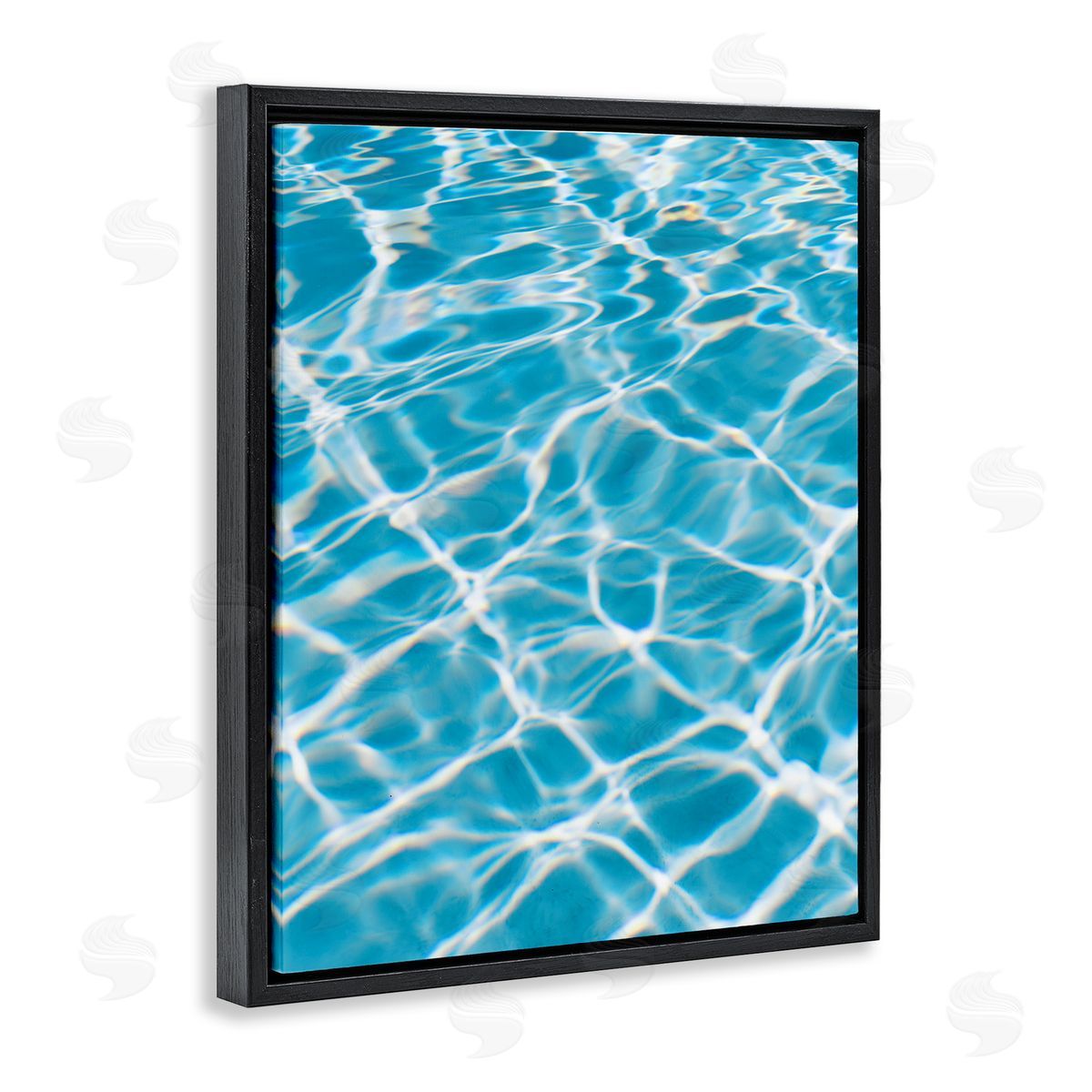 Summer Water Reflection Black Floating Frame Canvas Wall Art, Home Decor by Justine Milton