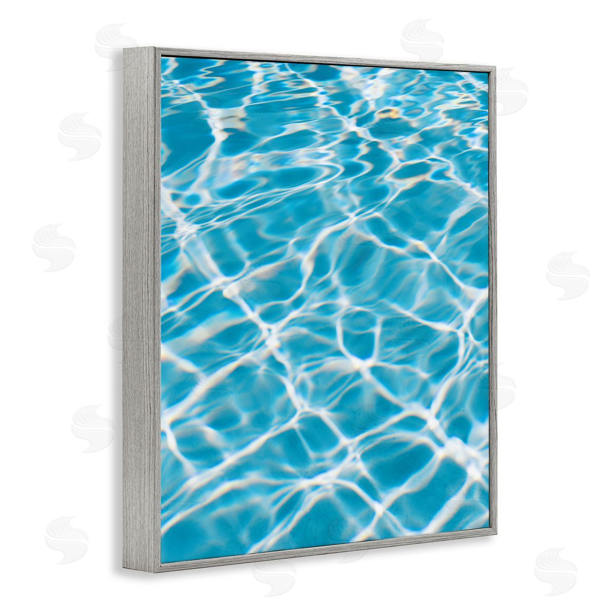 Summer Water Reflection Grey Frame Print Wall Art, Home Decor by Justine Milton