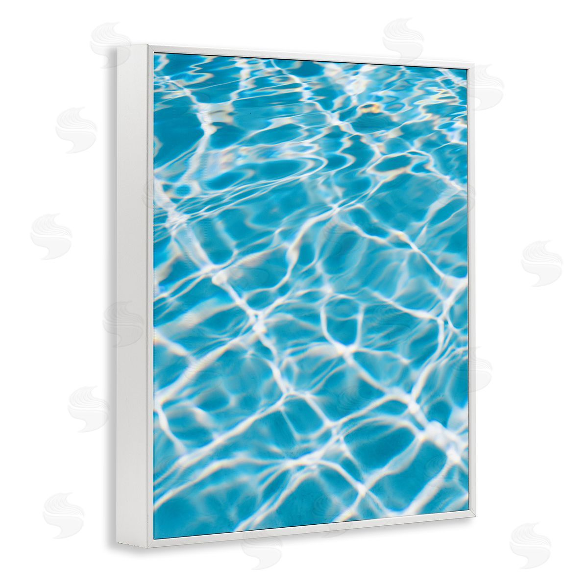 Summer Water Reflection White Frame Print Wall Art, Home Decor by Justine Milton