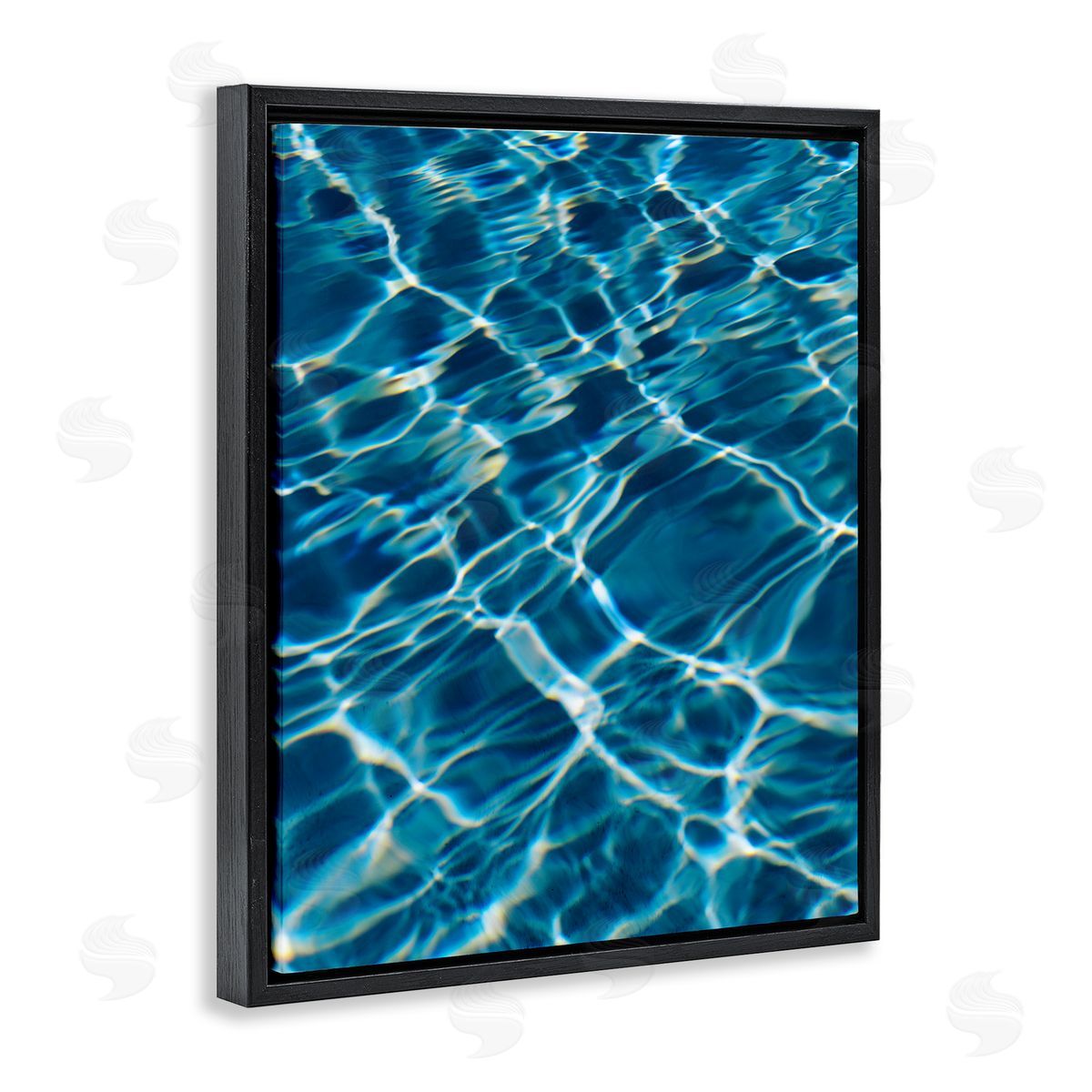 Summer Pool Ripples Black Floating Frame Canvas Wall Art, Home Decor by Justine Milton