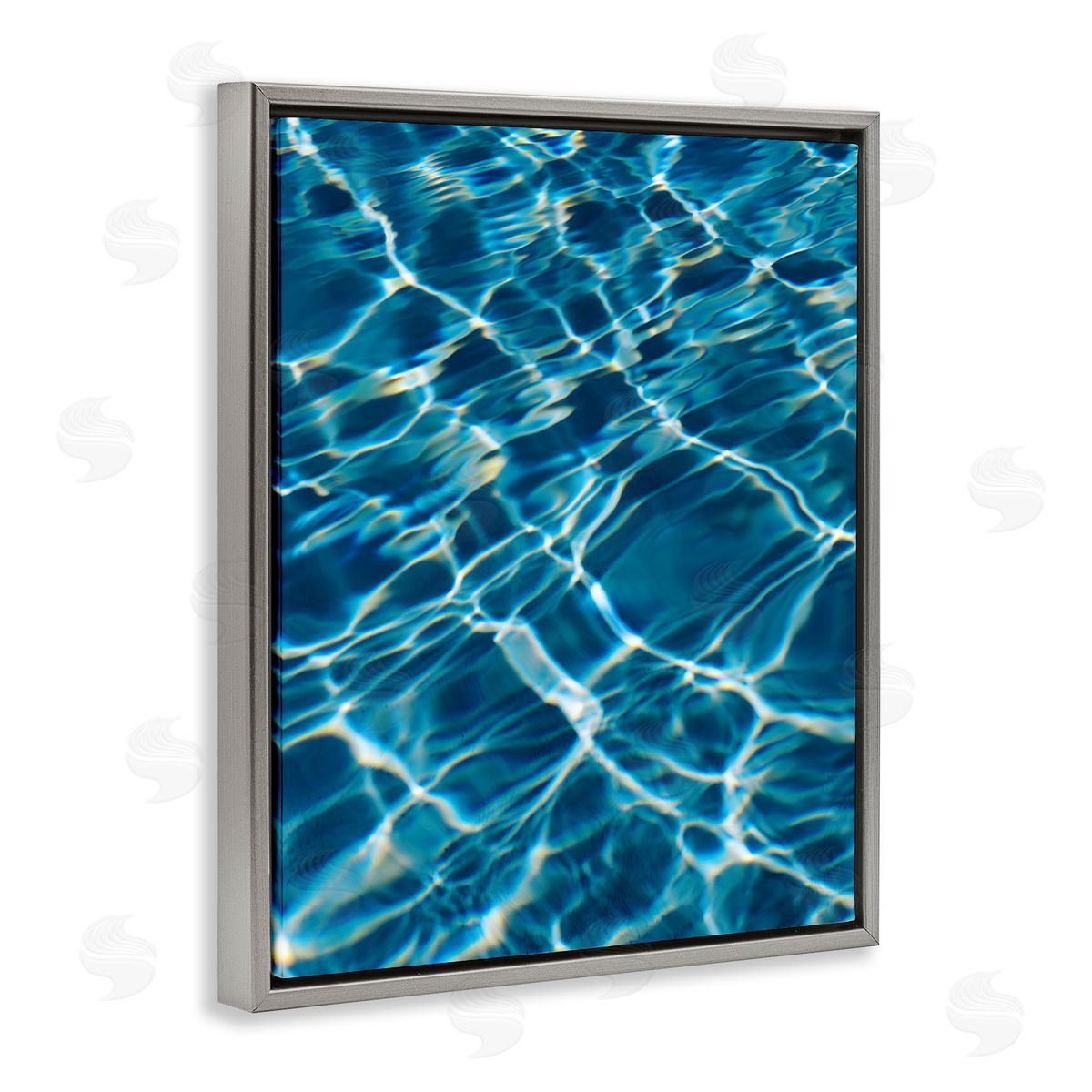 Summer Pool Ripples Grey Floating Frame Canvas Wall Art, Home Decor by Justine Milton