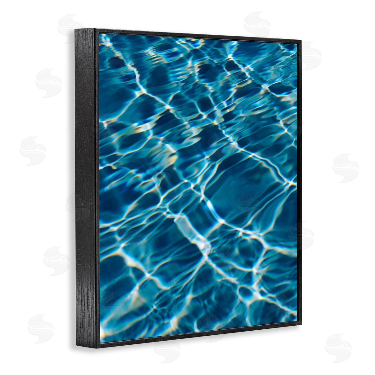 Summer Pool Ripples Black Frame Print Wall Art, Home Decor by Justine Milton