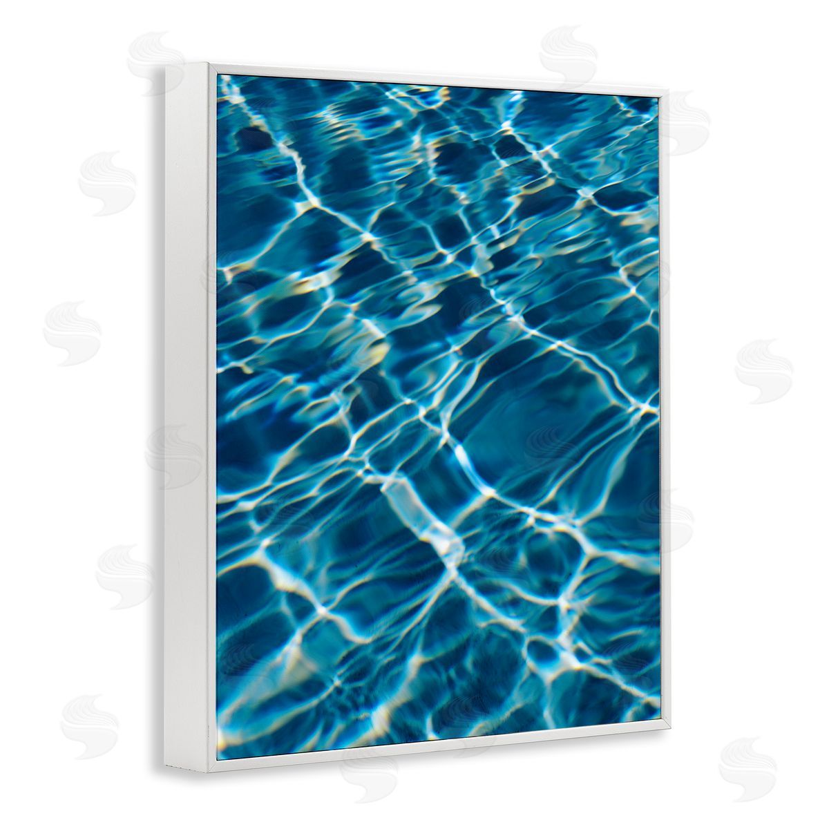 Summer Pool Ripples White Frame Print Wall Art, Home Decor by Justine Milton